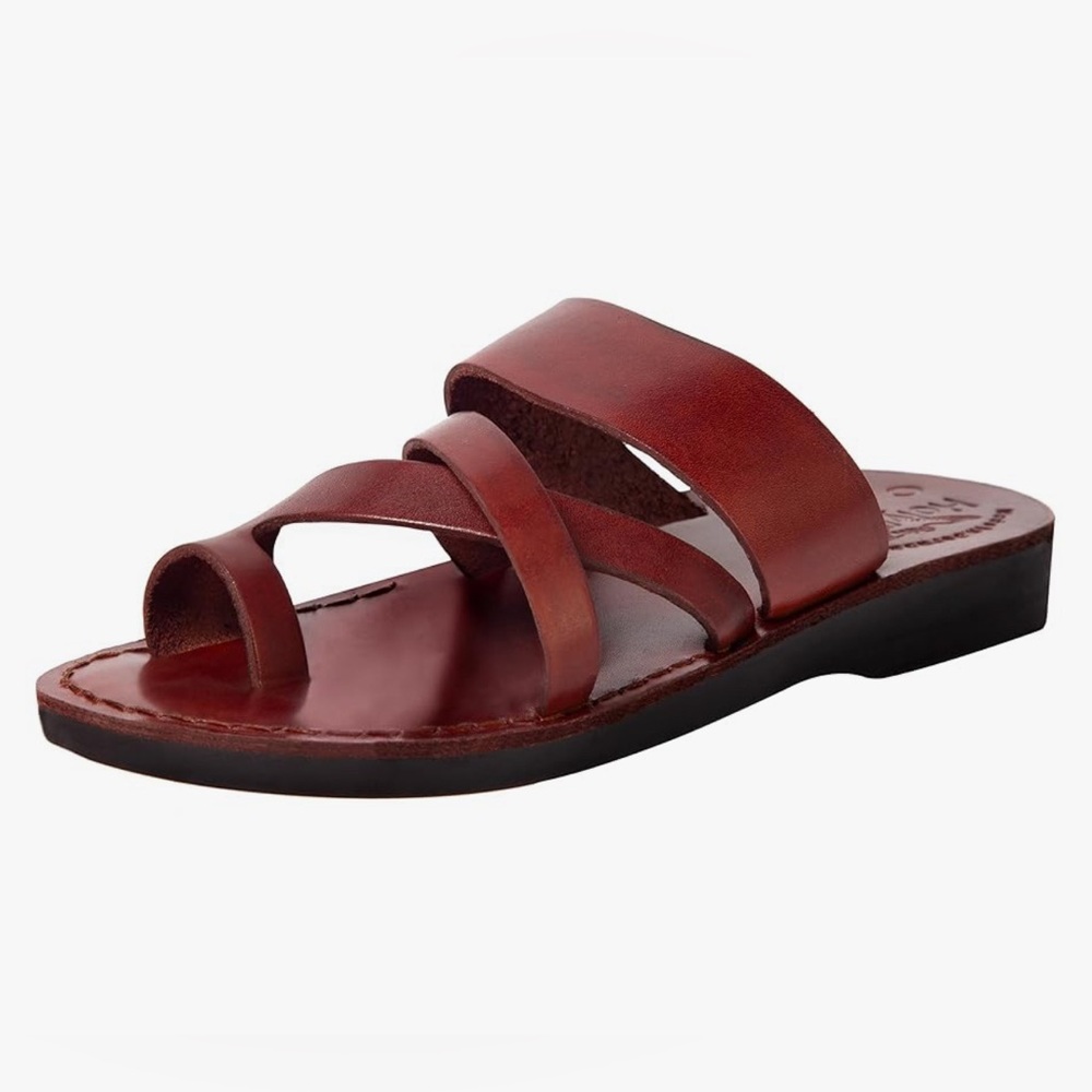 Holy Land Market *NEW* Unisex Leather Biblical Sandals/Slides From Jerusalem - Picture 2 of 14